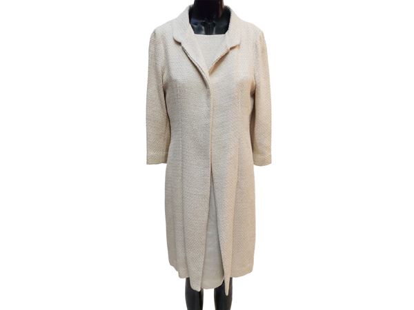 Completo in tweed di cotone bianco