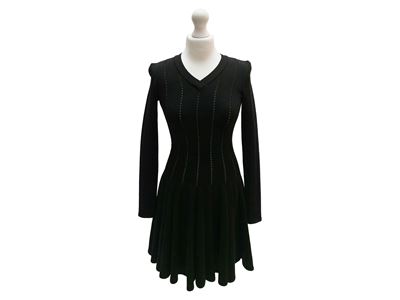 Alaïa, Mini dress in lana nera traforata (taglia 36)