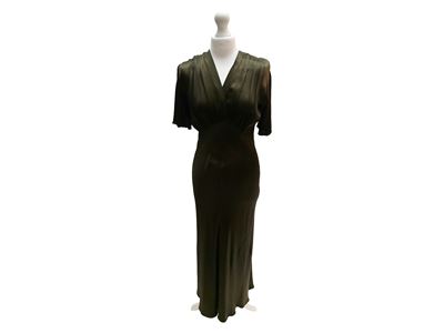 Abito midi “Les Abitudes”, raso verde muschio