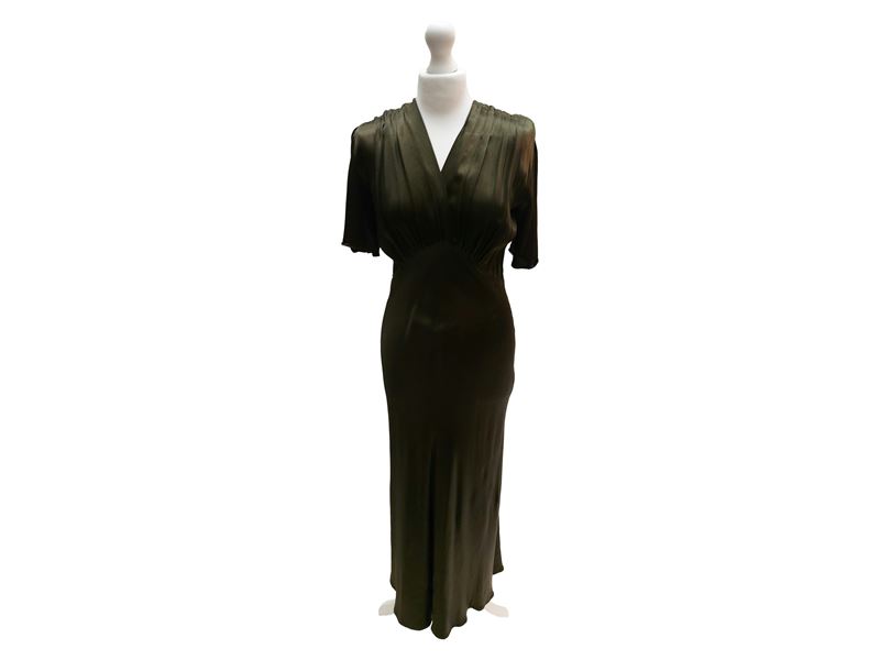 Abito midi “Les Abitudes”, raso verde muschio