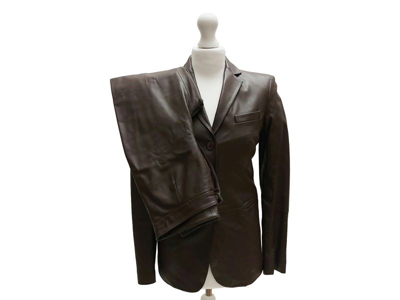 Trussardi - Tailleur Pantalone in Pelle Bordeaux