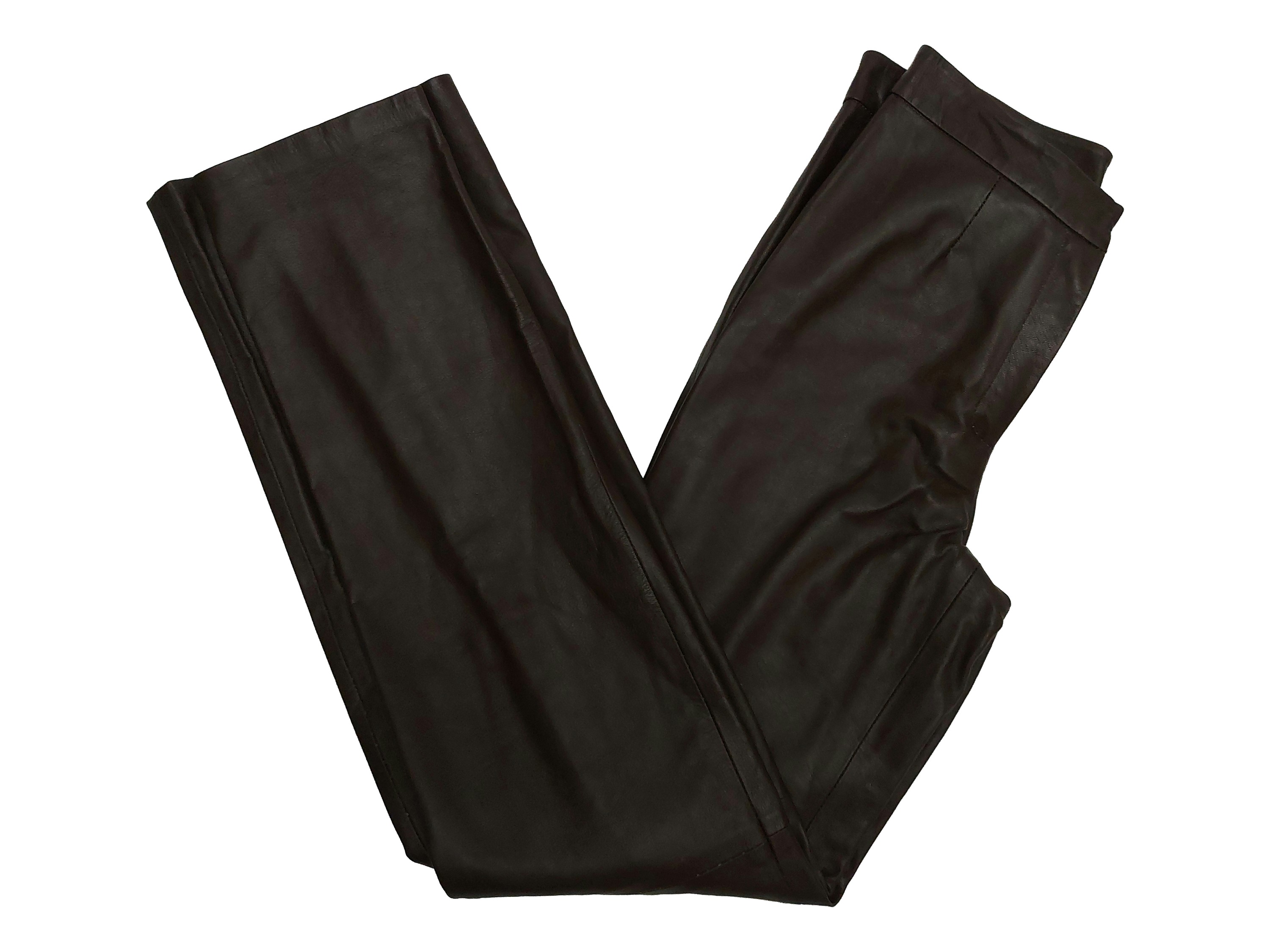 Trussardi - Tailleur Pantalone in Pelle Bordeaux