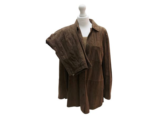 Max Mara - Brown suede suit