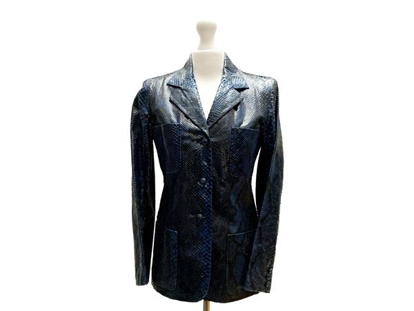 Trussardi - Electric blue python jacket