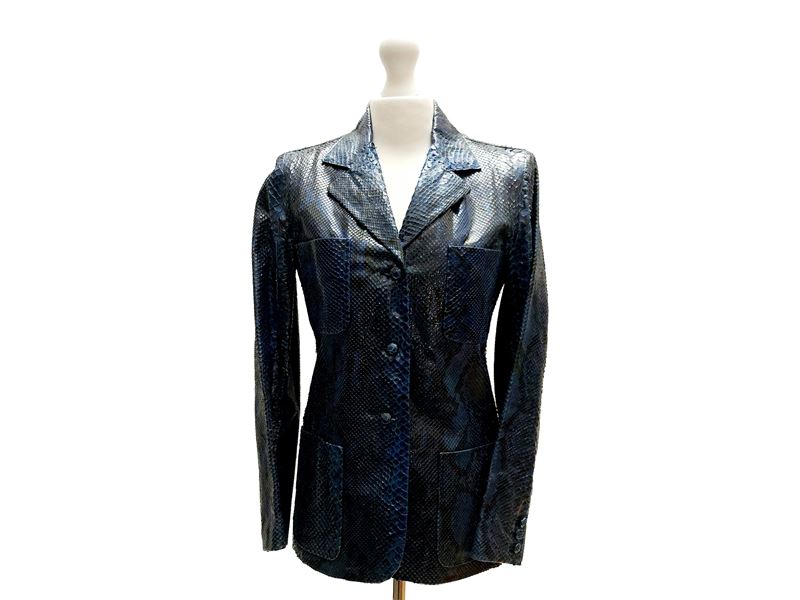 Trussardi - Giacca in Pitone Blu Elettrico