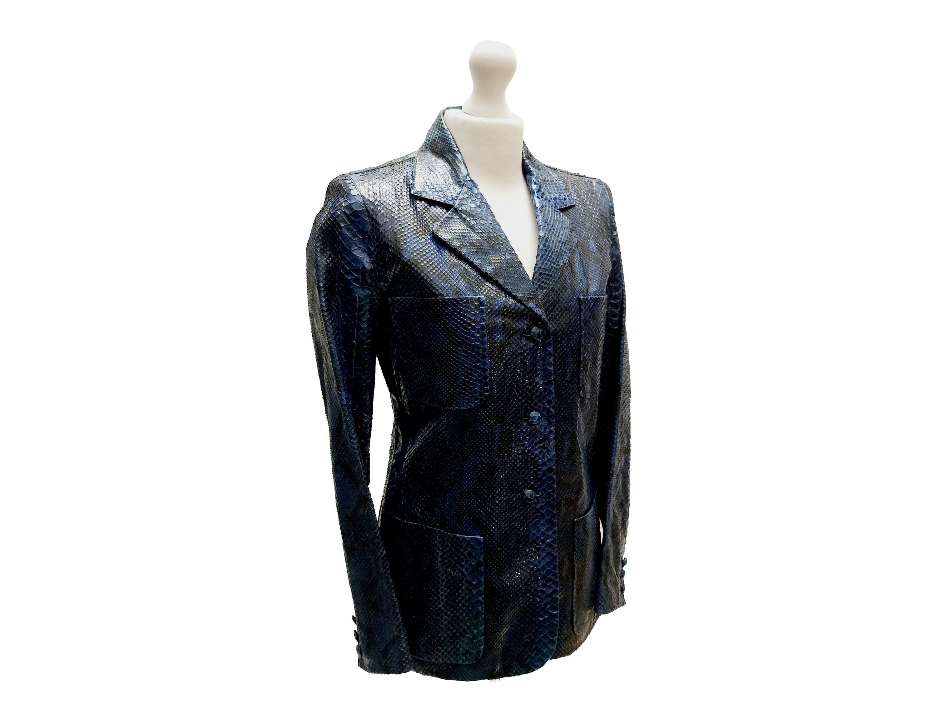Trussardi - Giacca in Pitone Blu Elettrico