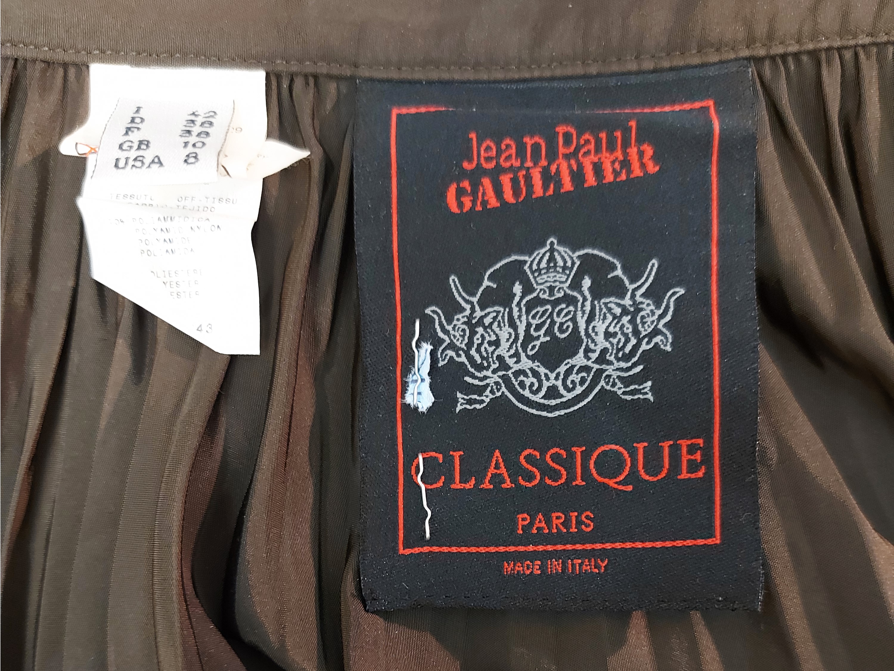 Jean Paul Gaultier, Gonna midi plissé in nylon marrone