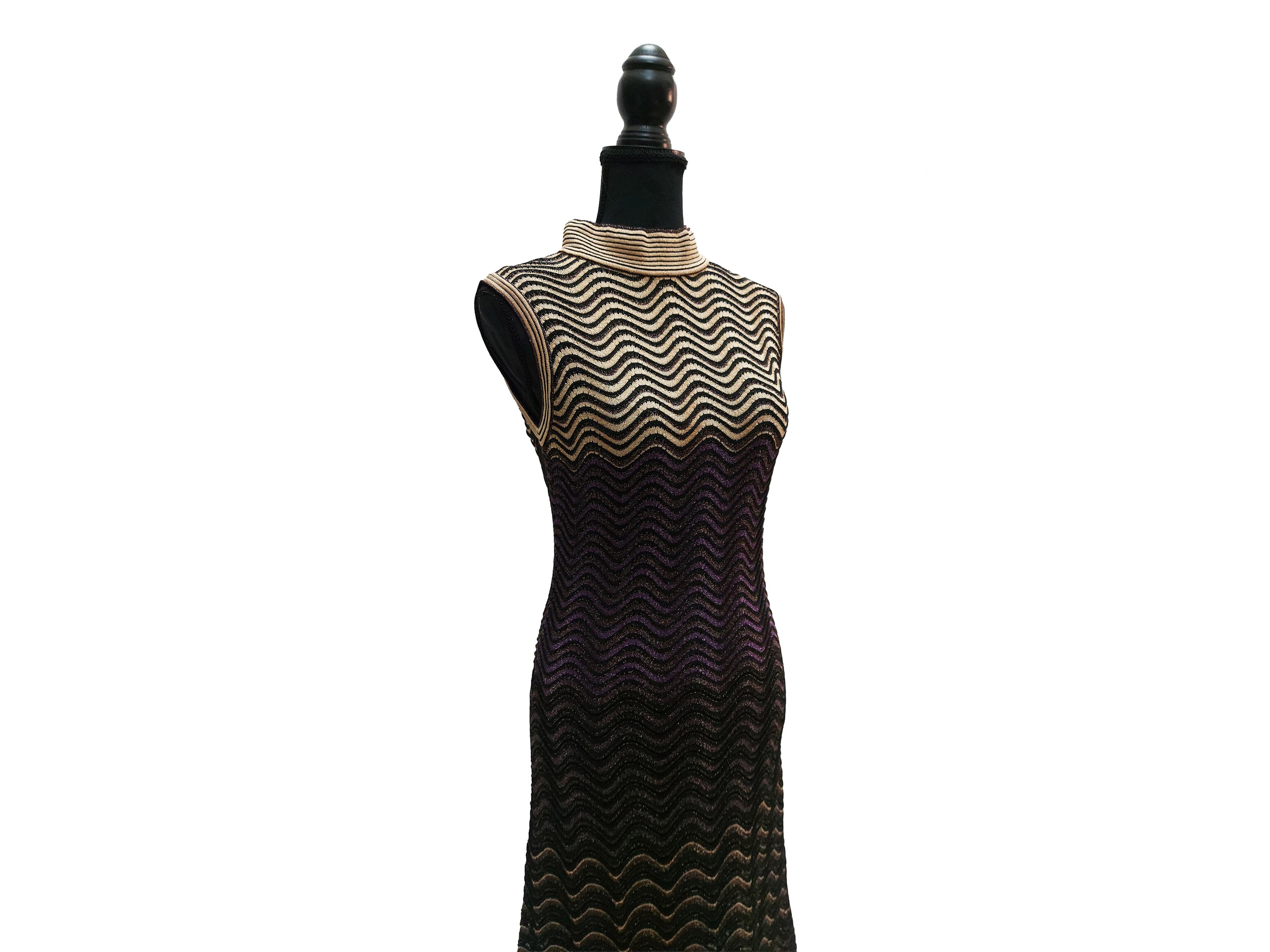 M Missoni - Abito Lungo in Maglia Traforata Lamé