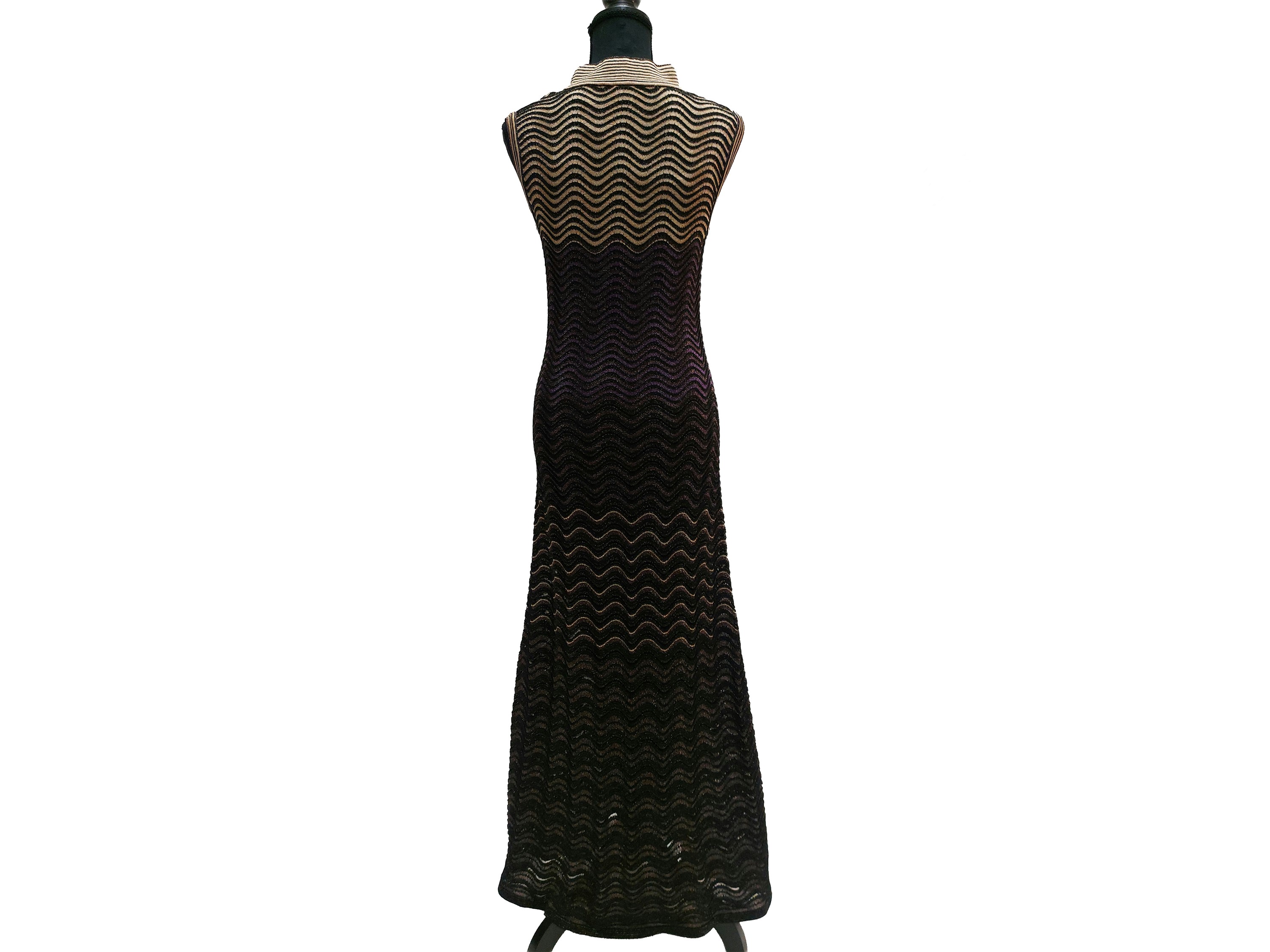 M Missoni - Abito Lungo in Maglia Traforata Lamé
