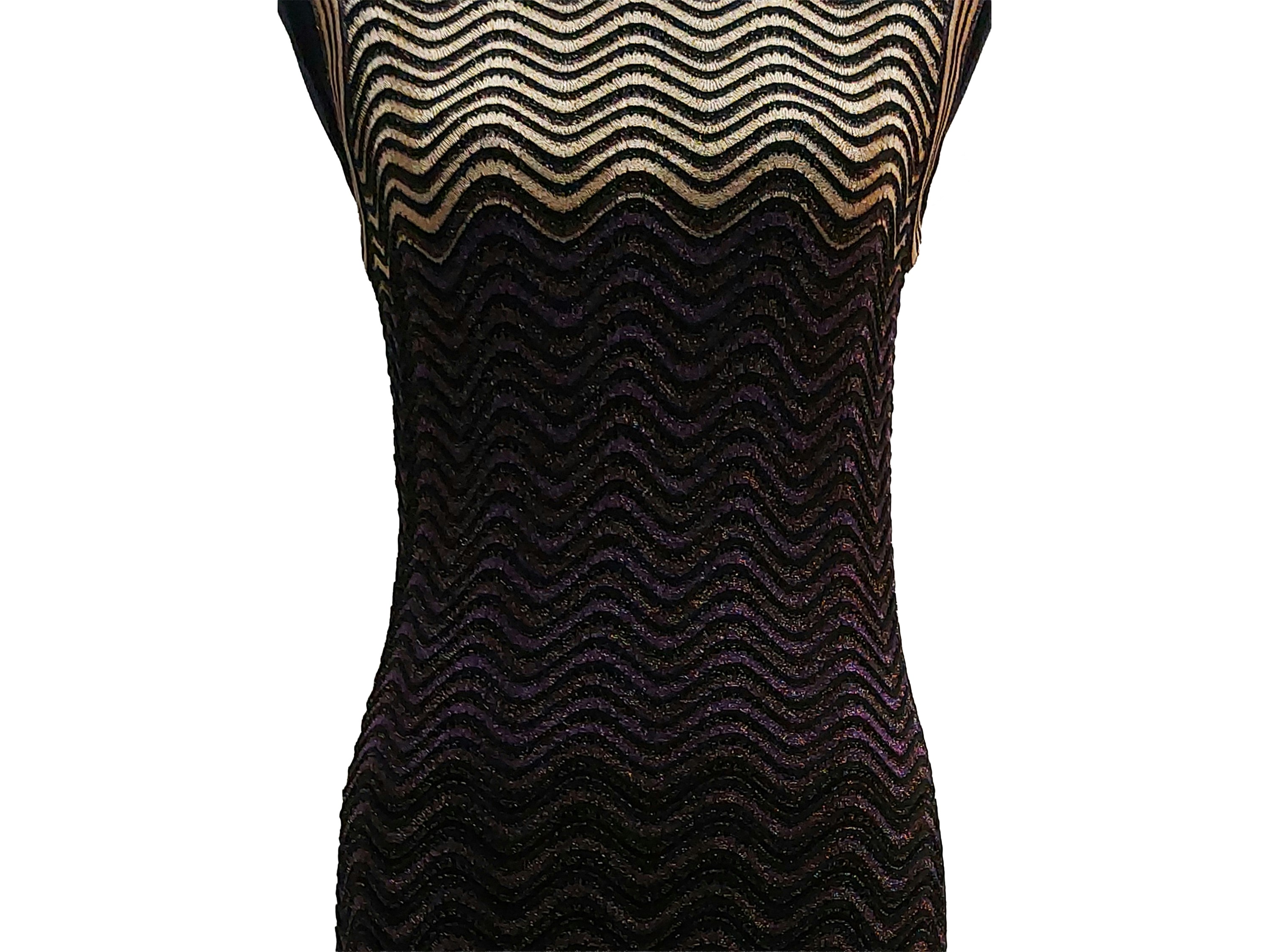 M Missoni - Abito Lungo in Maglia Traforata Lamé