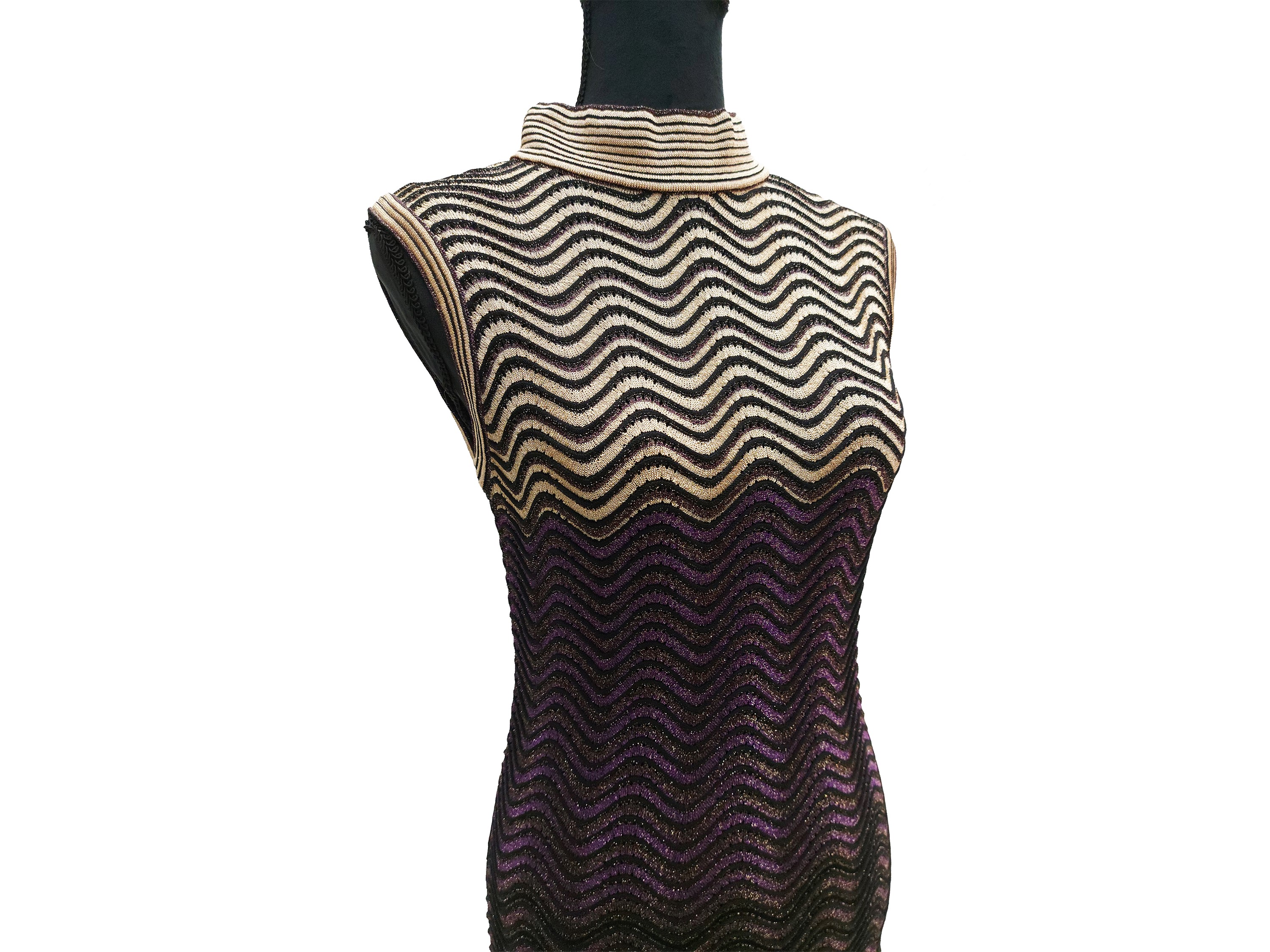 M Missoni - Abito Lungo in Maglia Traforata Lamé