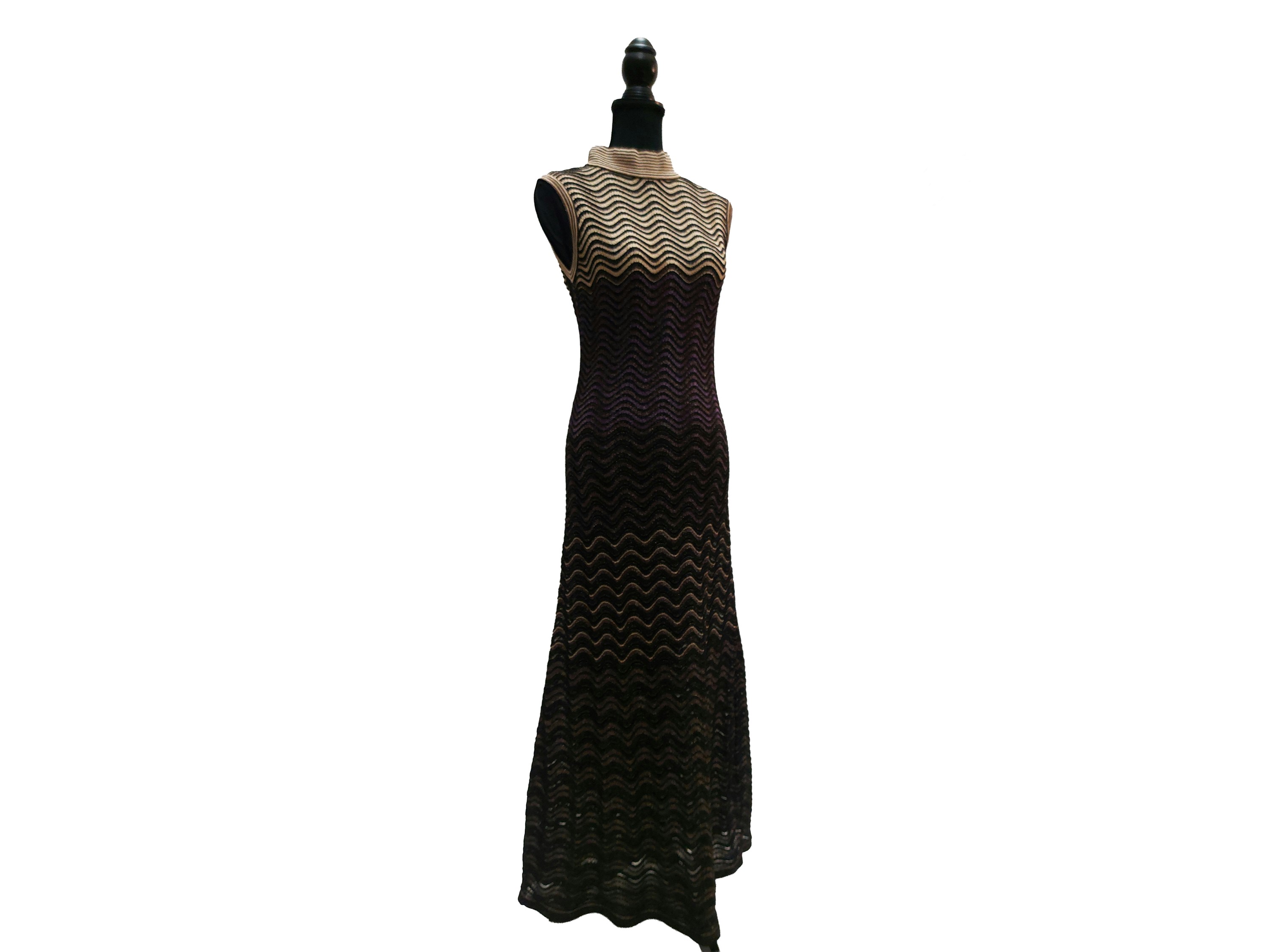 M Missoni - Abito Lungo in Maglia Traforata Lamé