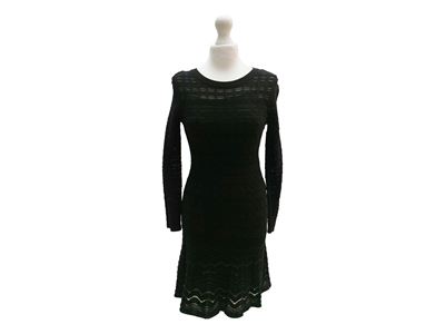 Missoni, Mini dress in maglia traforata nera