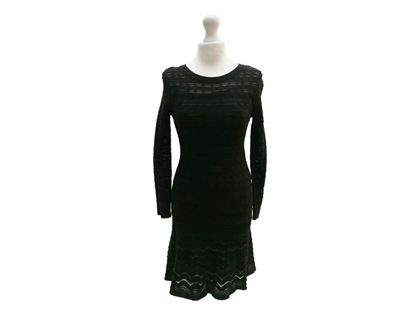 M Missoni - Mini dress in maglia traforata nera