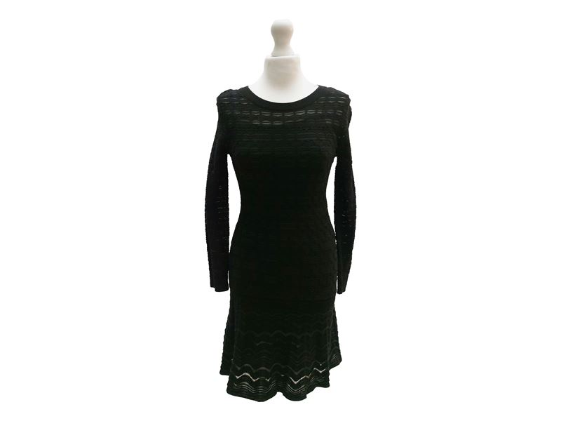 Missoni, Mini dress in maglia traforata nera