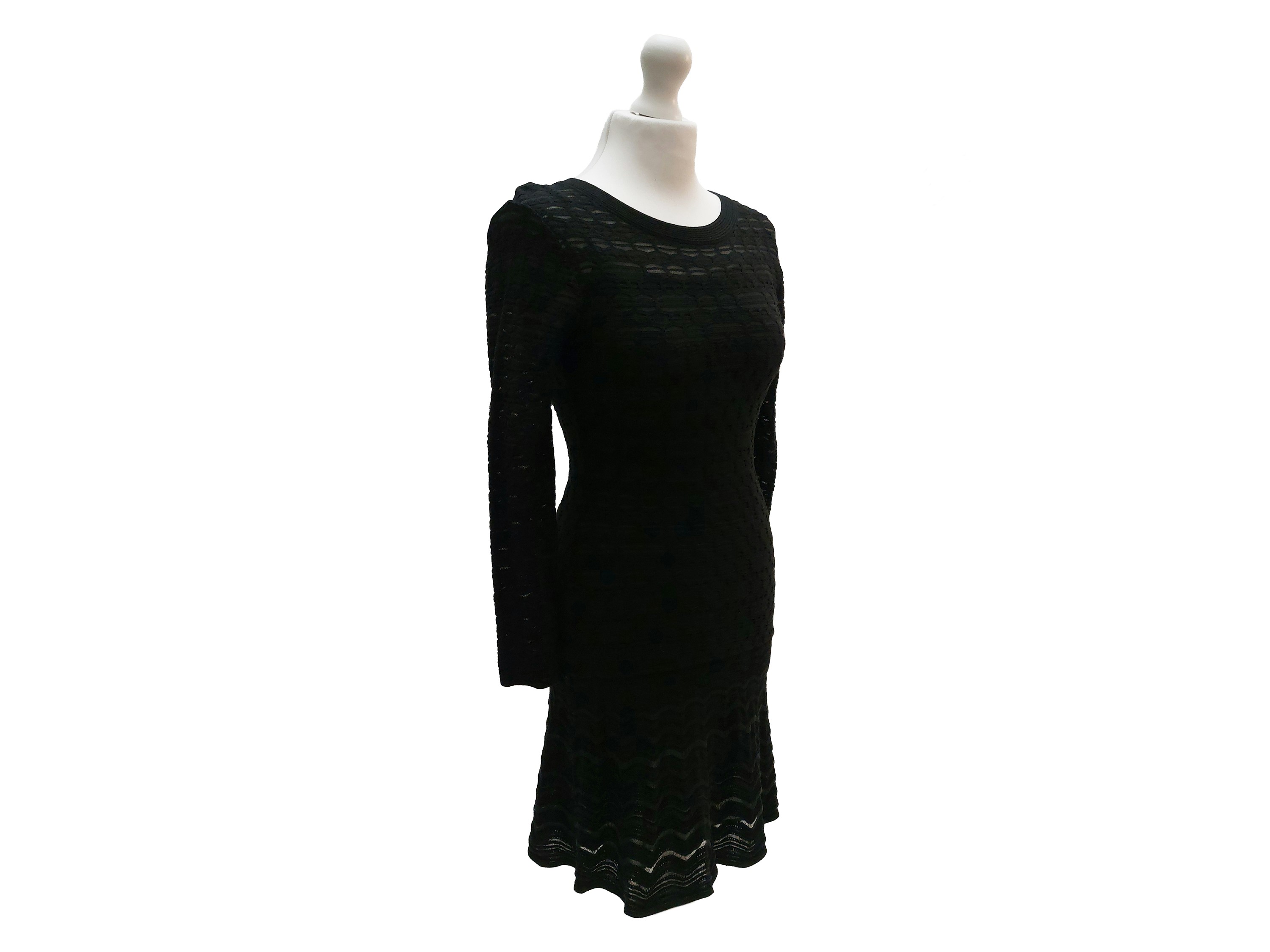 Missoni, Mini dress in maglia traforata nera