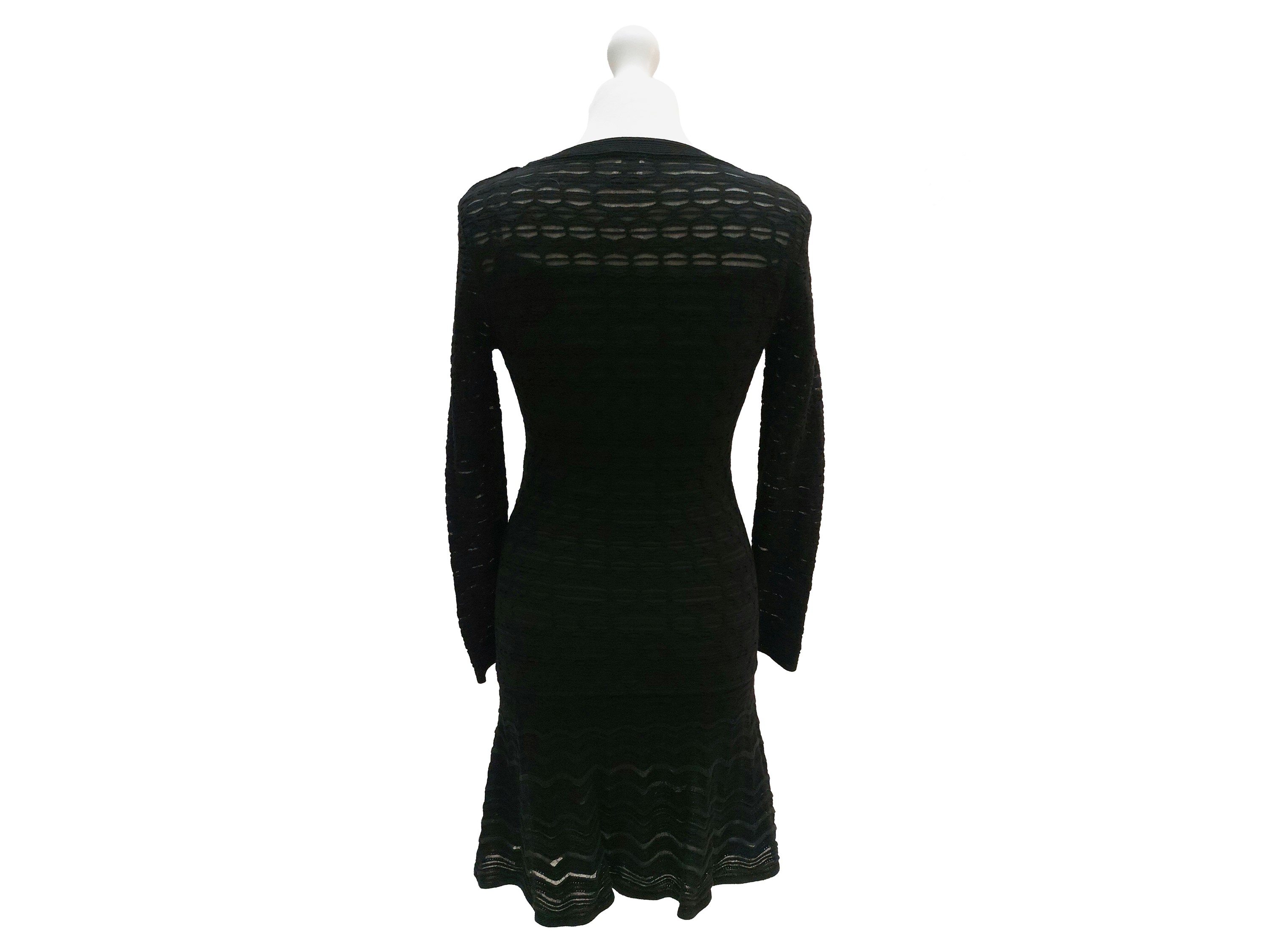 Missoni, Mini dress in maglia traforata nera