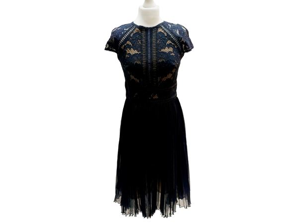 Blue lace cocktail dress