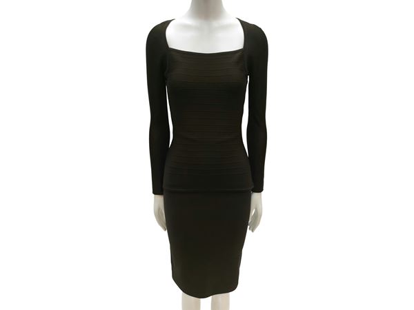 Hervé Leger - Brown stretch knit set