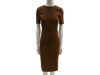 Prada, Tubino scamosciato marrone bruciato