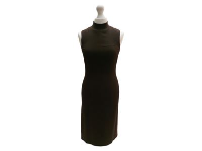 Prada, Tubino in crepe marrone (smanicato), taglia 40 circa