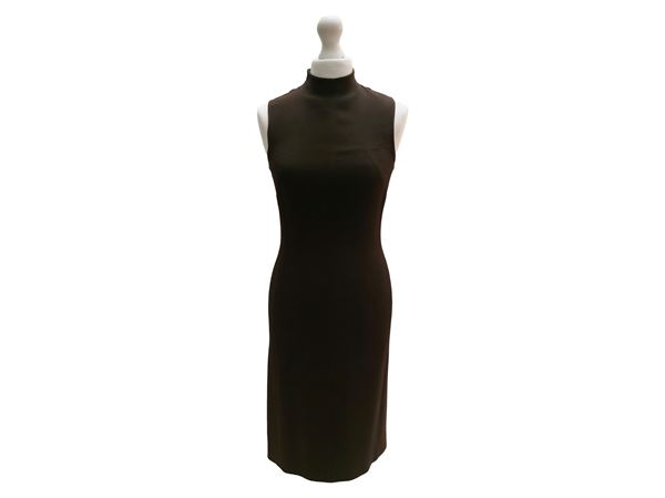 Prada - Tubino in crepe marrone