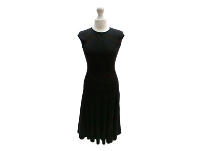 Alexander Mcqueen - Abito in Maglia Jacquard Bicolore in Lana e Seta