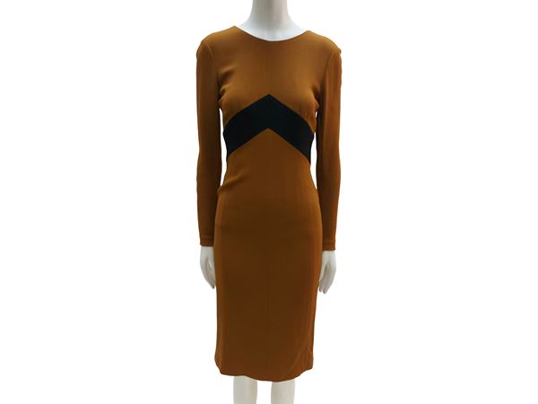 Burberry - Tobacco-colored crepe dress