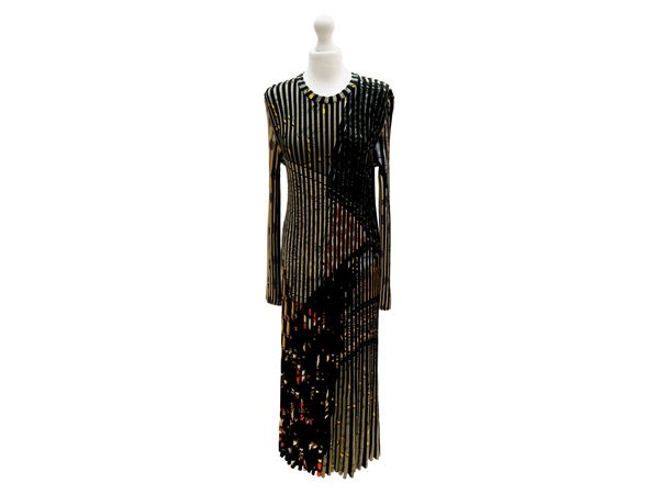 Etro - Midi dress in viscose knit with a patterned design on a black background