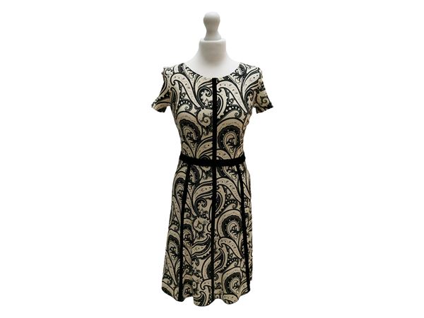 Etro - Black-and-white patterned viscose and modal dress