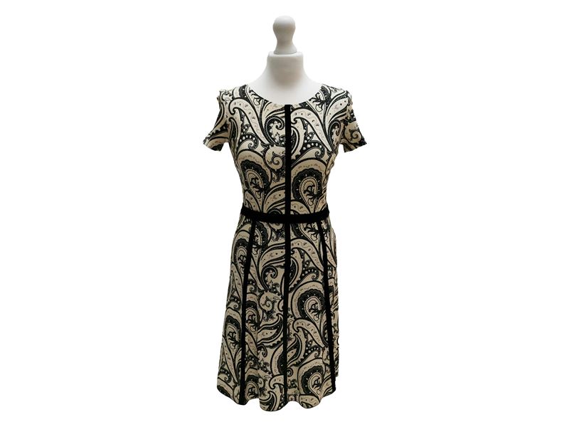Etro - Abito in Viscosa e Modal Fantasia Bianca e Nera