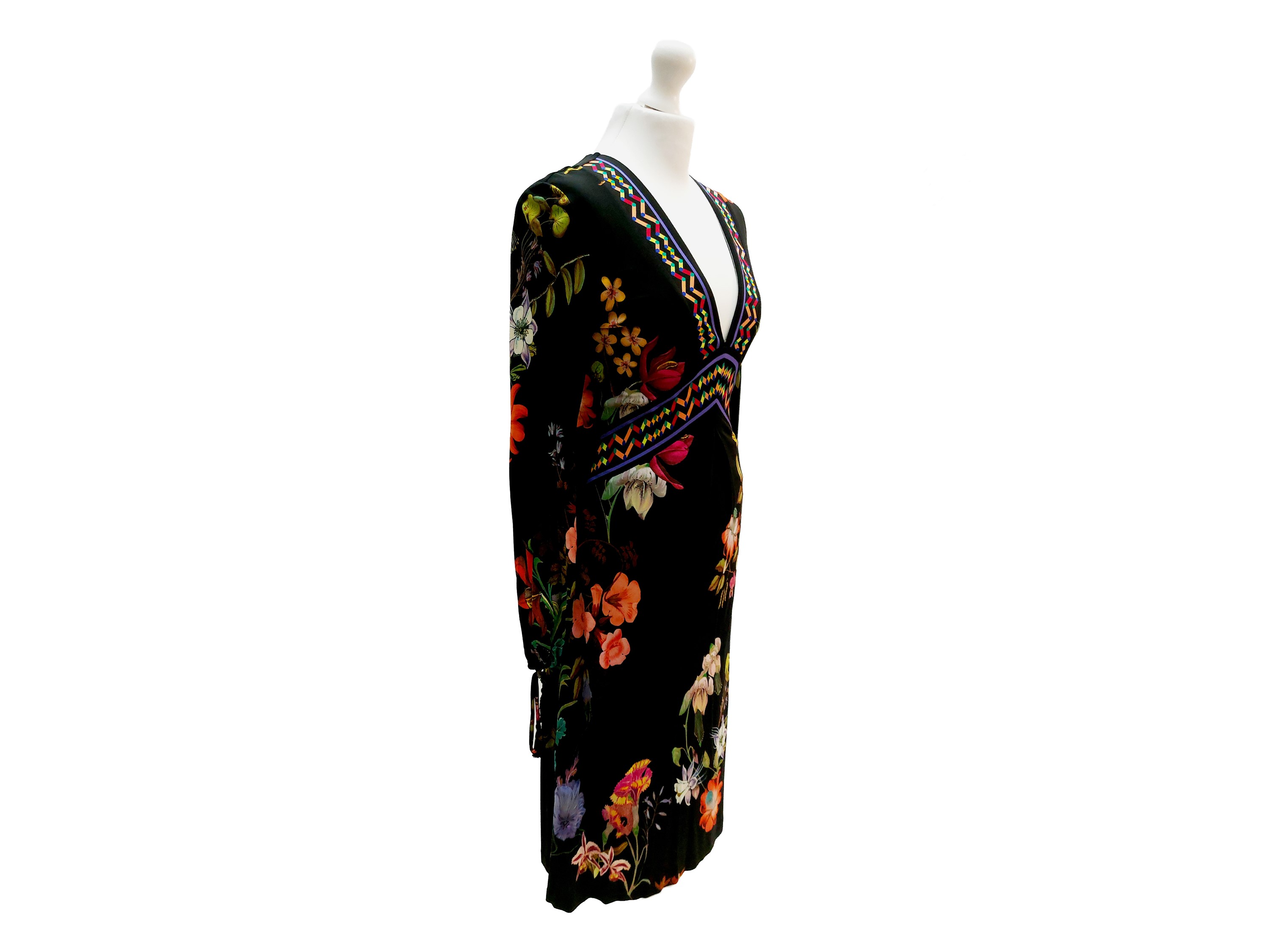 Etro - Abito in Crepe Fantasia su Fondo Nero