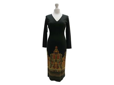 Etro, Abito in viscosa nero con motivo paisley
