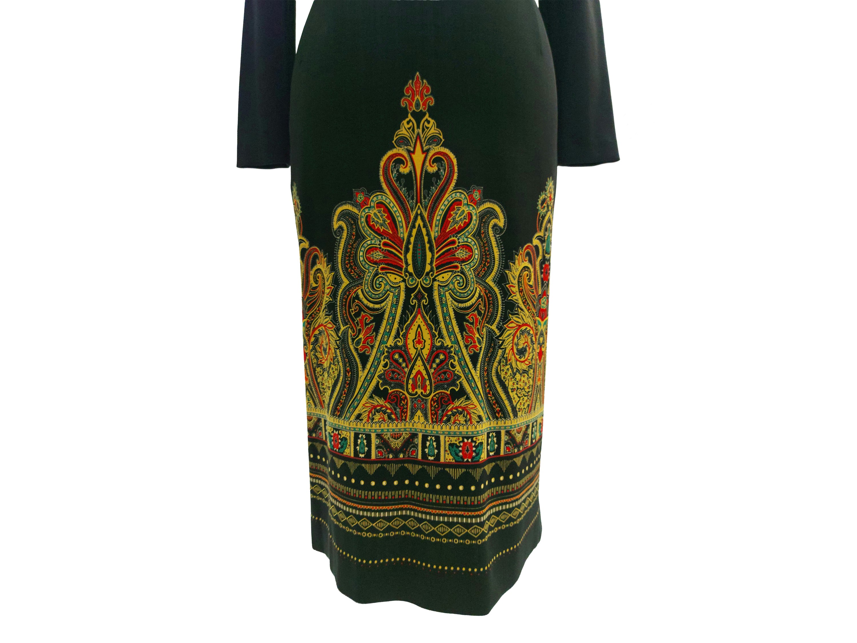 Etro - Abito in Viscosa Nero con Motivo Paisley