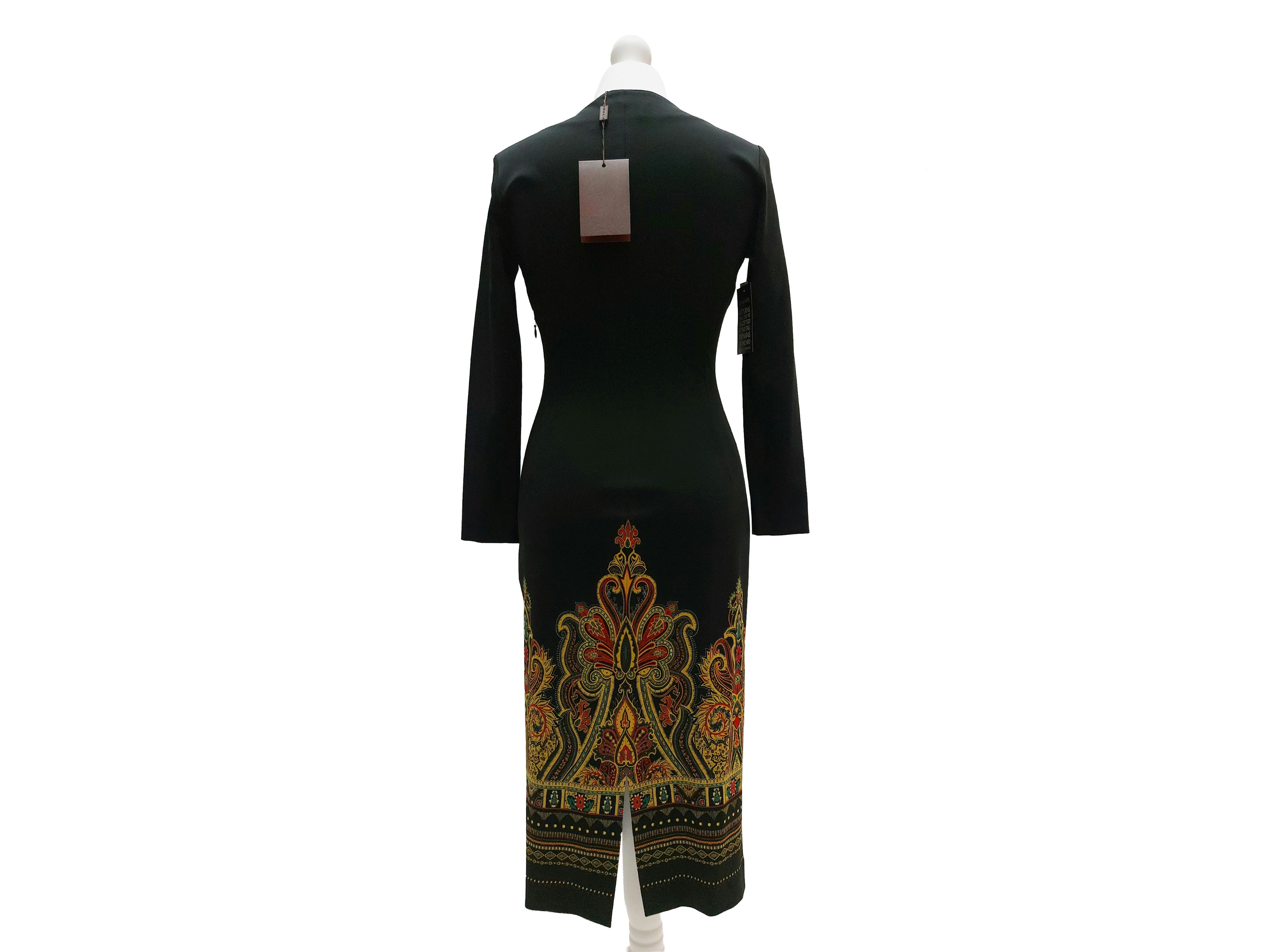 Etro - Abito in Viscosa Nero con Motivo Paisley