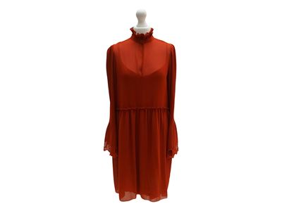 See By Chloé - Abito in Crepe Color Mattone