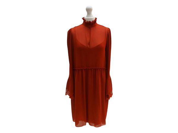 See by Cloé - Brick-colored crepe dress