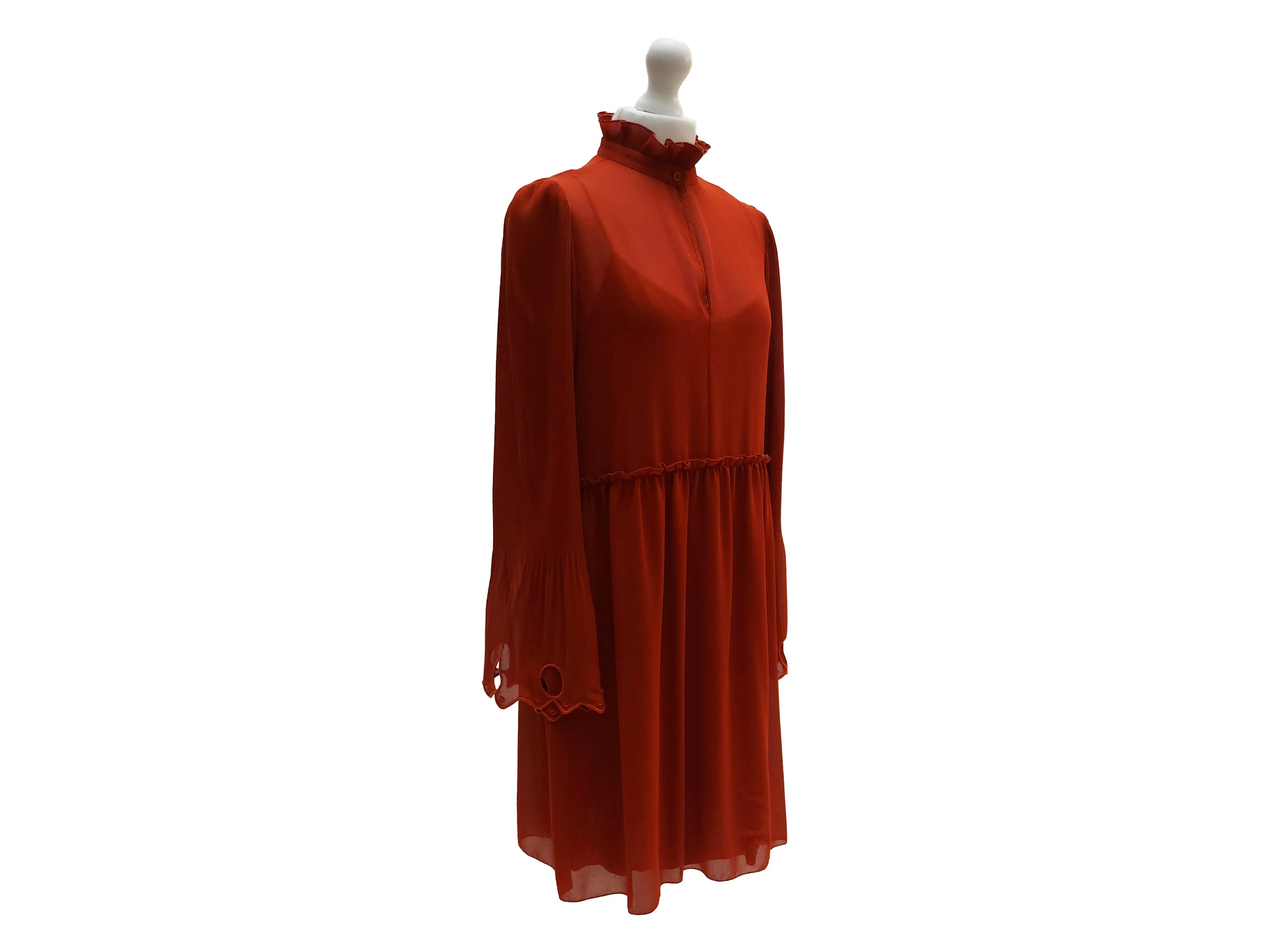 See By Chloé - Abito in Crepe Color Mattone