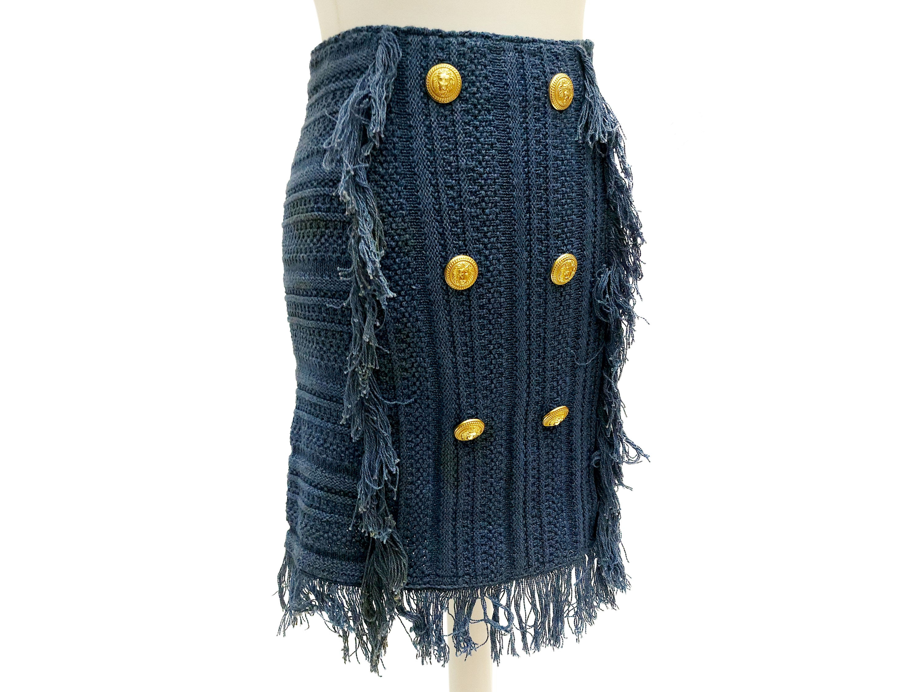 Balmain - Gonna in Maglia di Cotone Pervinca