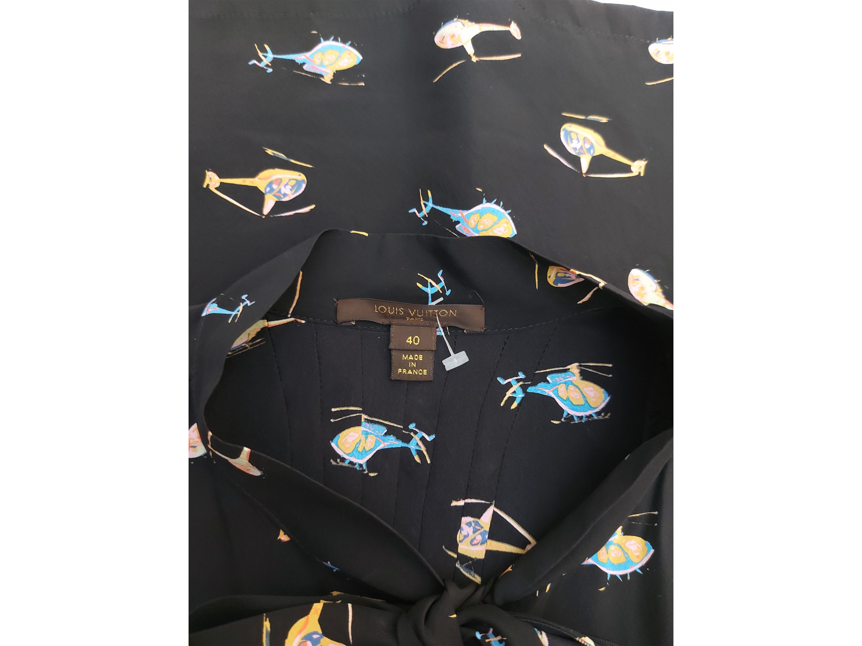 Louis Vuitton, Camicia in seta fantasia con motivi di elicotteri