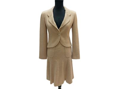 Chanel, Tailleur in lana bouclé beige (Collezione Primavera 1998), taglia 36