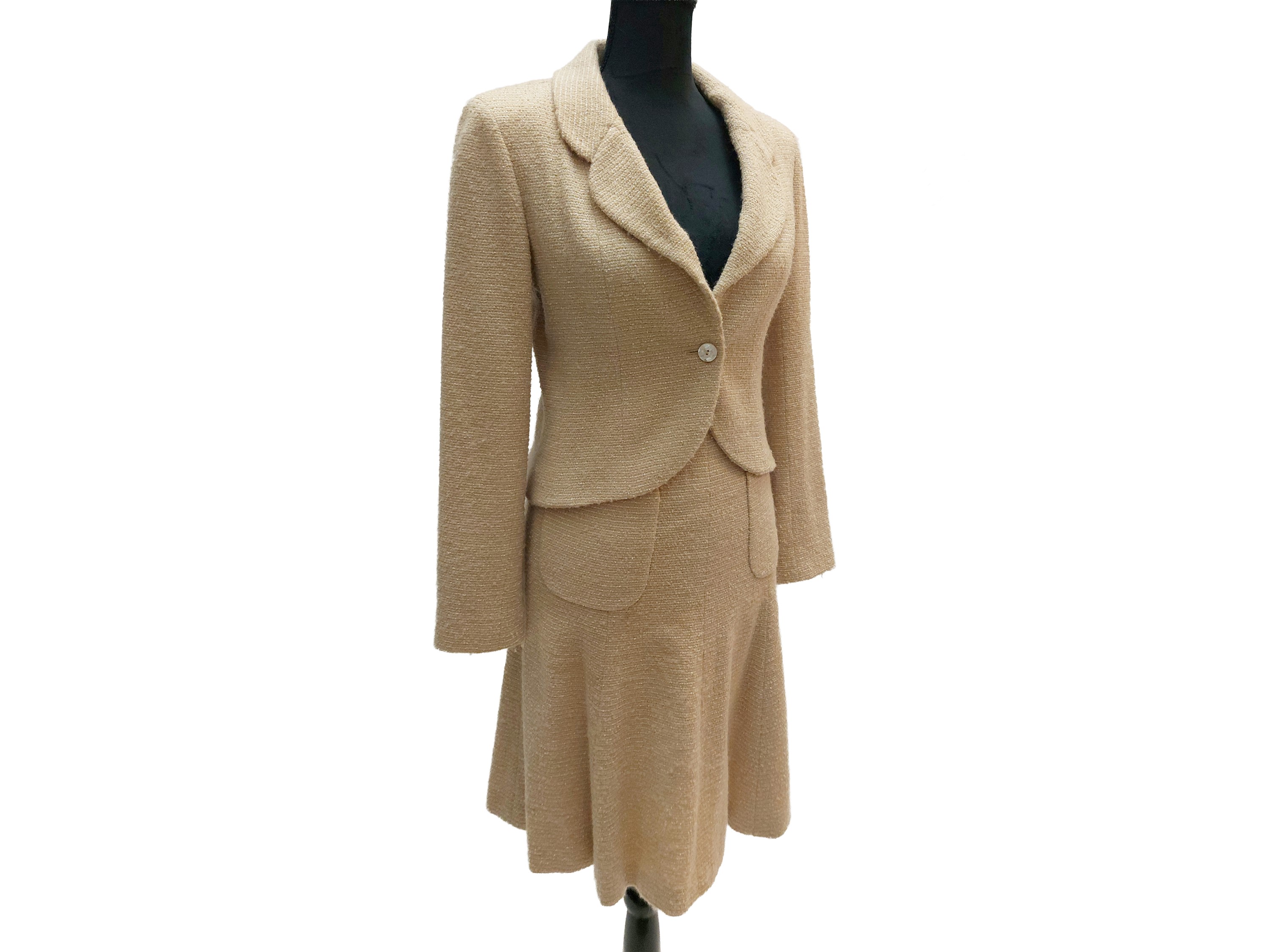 Chanel, Tailleur in lana bouclé beige (Collezione Primavera 1998), taglia 36