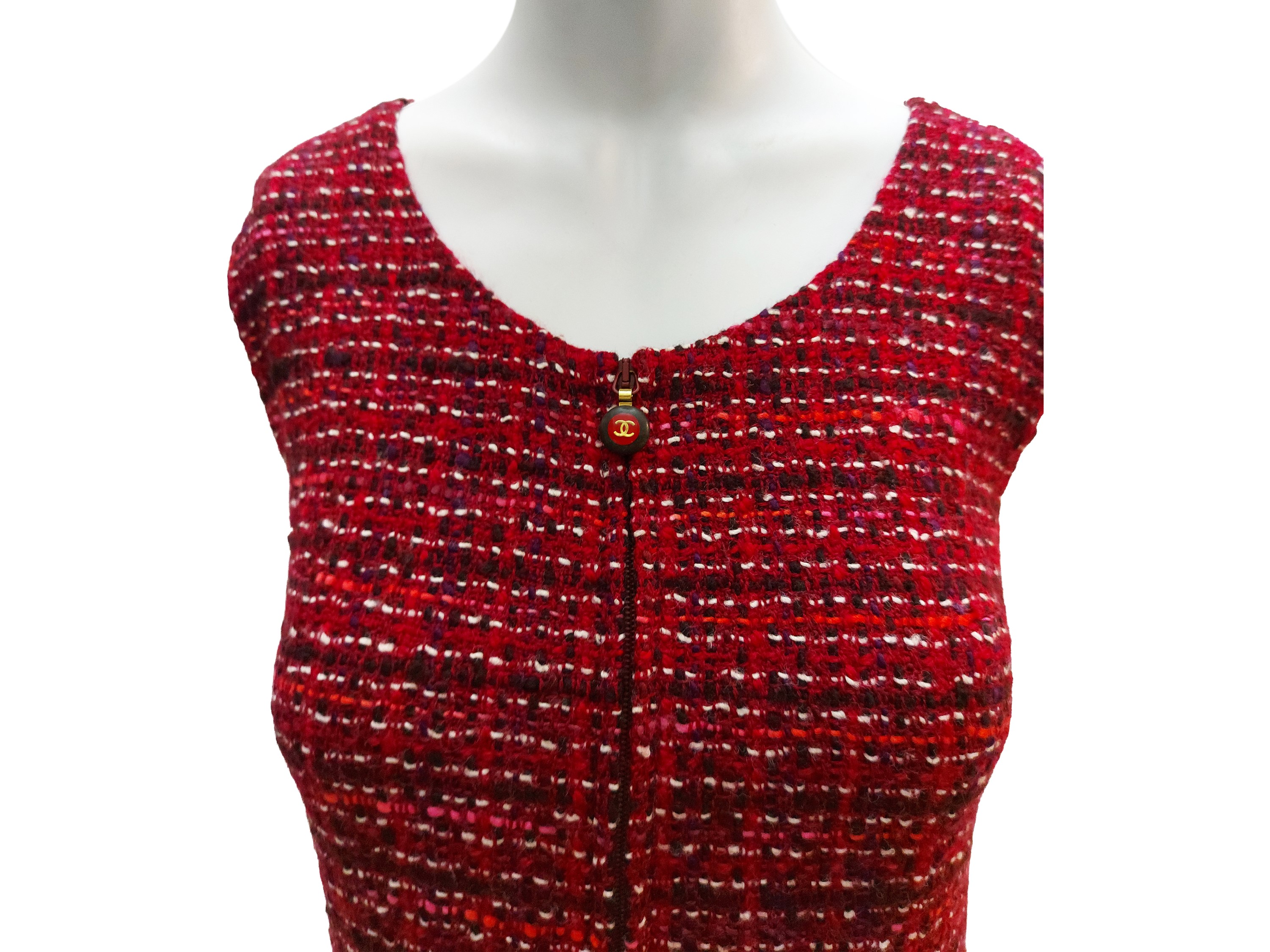 Chanel - Completo Abito e Giacca in Lana Bouclé Bordeaux
