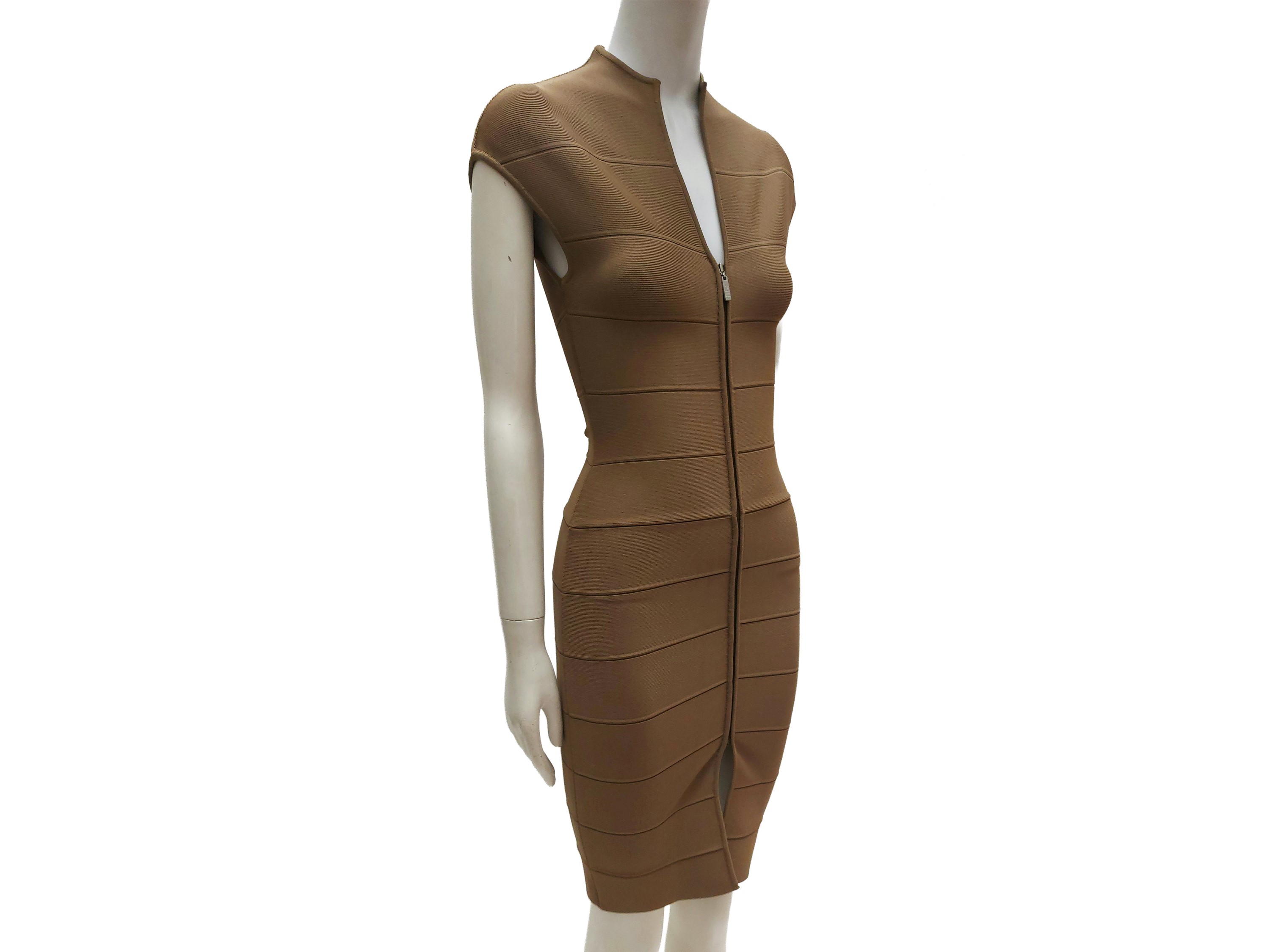 Hervé Léger, Abito in tessuto elasticizzato beige