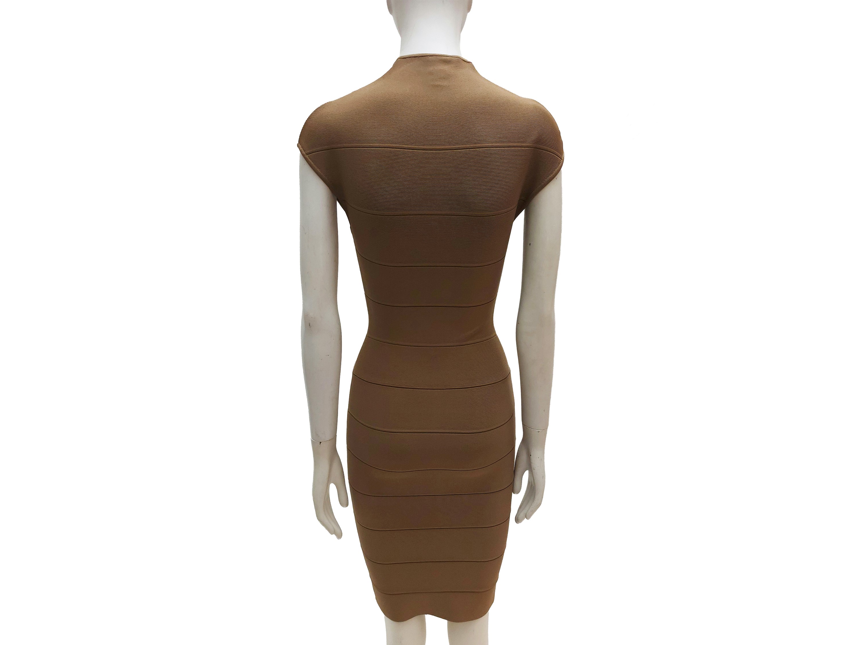 Hervé Léger, Abito in tessuto elasticizzato beige