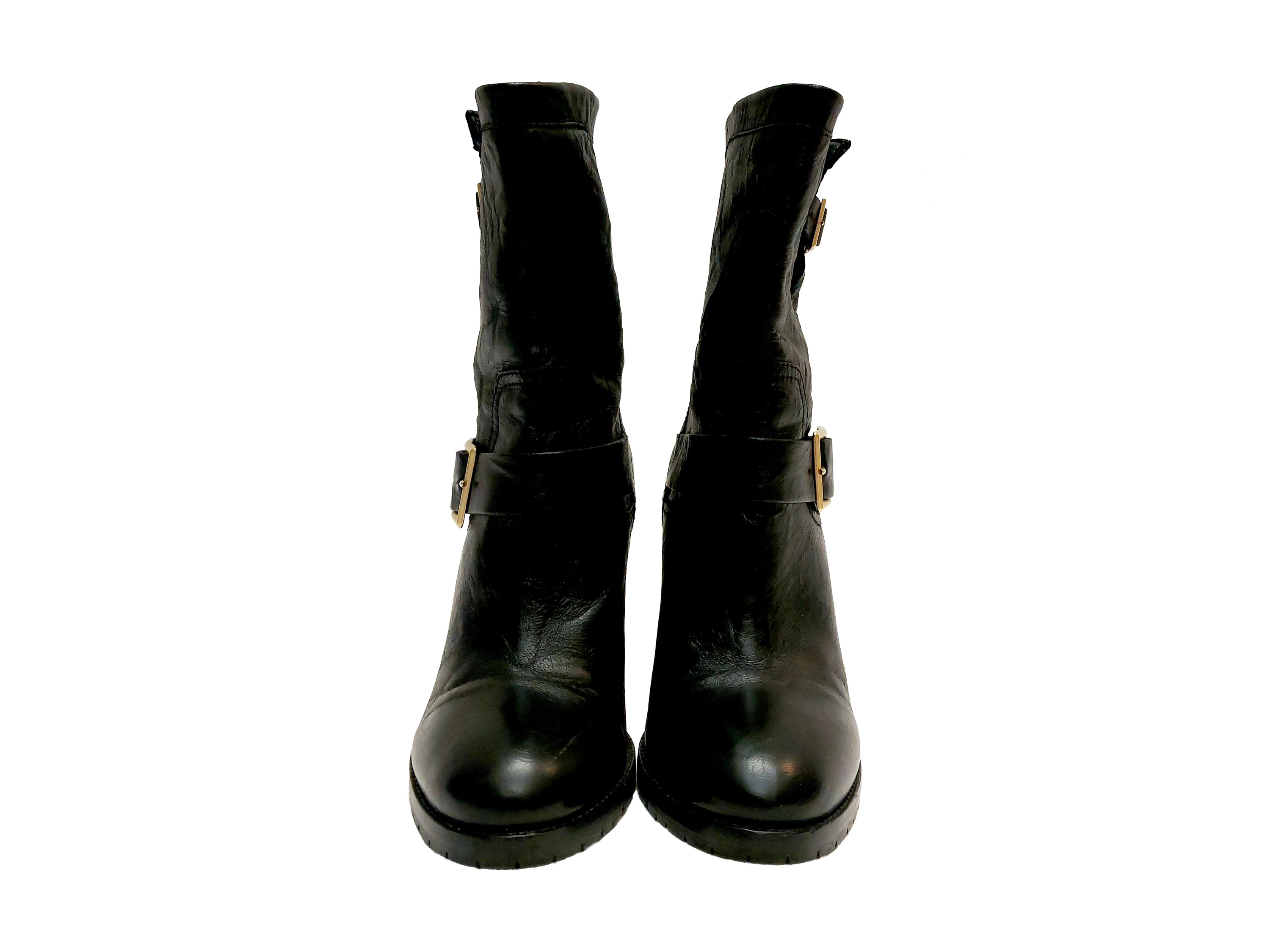 Jmmy Choo - Biker Boots in Pelle Stropicciata Nera