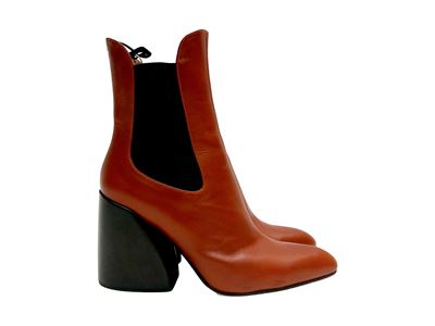 Chloé - Wave Chelsea Boots in Pelle Color Cognac