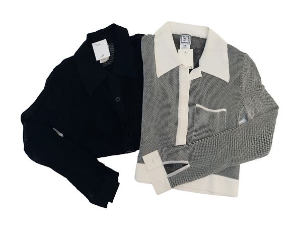 Hervé Léger - Due cardigan in viscosa a rete