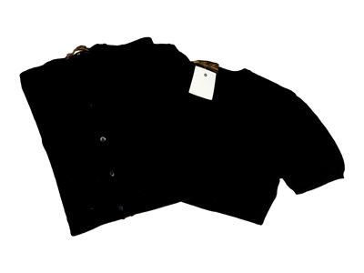 Loro Piana, Twin set in cashmere nero (tg 40)