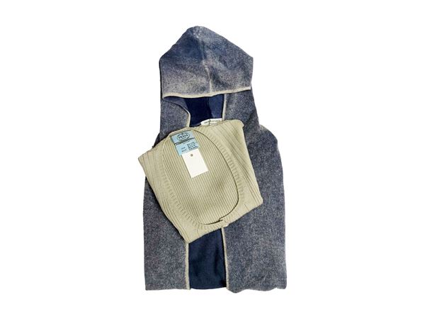 Prada - Gilet in lana grigio perla